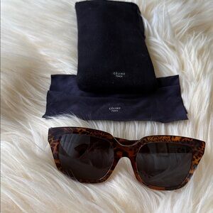 Celine oversized Leopard Print Sunglasses women New. Authentic.